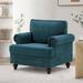 Accent Chair - Alcott Hill® Cirina 36 Wide Wood/Chenille in Blue/Navy | 36 H x 36 W x 28 D in | Wayfair EF725E8CAE824261AC7F09806BC00D46