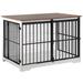 Tucker Murphy Pet™ Furniture Style Dog Crate, Heavy-Duty Dog Kennels w/ Sliding Barn Door, Wooden Dog House Metal in Brown | Wayfair