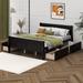 Millwood Pines Chenell Queen Size Wood Platform Bed w/ 4 Drawers Wood in Brown | 35.4 H x 63 W x 87.5 D in | Wayfair