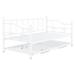 Charlton Home® Dastan Twin Size Daybed w/ Twin Size Adjustable Trundle, Portable Folding Trundle in White | 36.8 H x 39.2 W x 78.3 D in | Wayfair