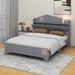 Winston Porter Nirma Wooden House Bed w/ Storage Headboard Bed w/ Storage Shelf Wood in Gray | 44.6 H x 55.8 W x 81.9 D in | Wayfair