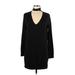 Bailey 44 Cocktail Dress - Shift Mock Long sleeves: Black Print Dresses - Women's Size Small