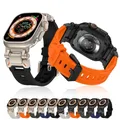 Bracelet sport en TPU pour Apple Watch 9 45mm Ultra 2 49mm 44mm 42mm en titane pour iWatch 9 8 SE