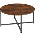 Table basse salon Style industriel Bois foncé industriel, rustique