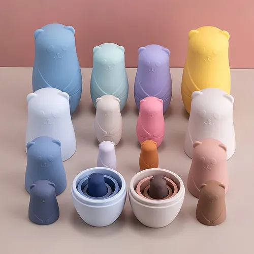 Montessori Nist puppen Spielzeug russische Mat roschka Puppe Lernspiel zeug für Kinder Silikon