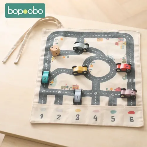 Kinder Montessori Verkehrs spielzeug 35*31 cm Baby Stadtverkehr Straßen karte Spiel Holzauto