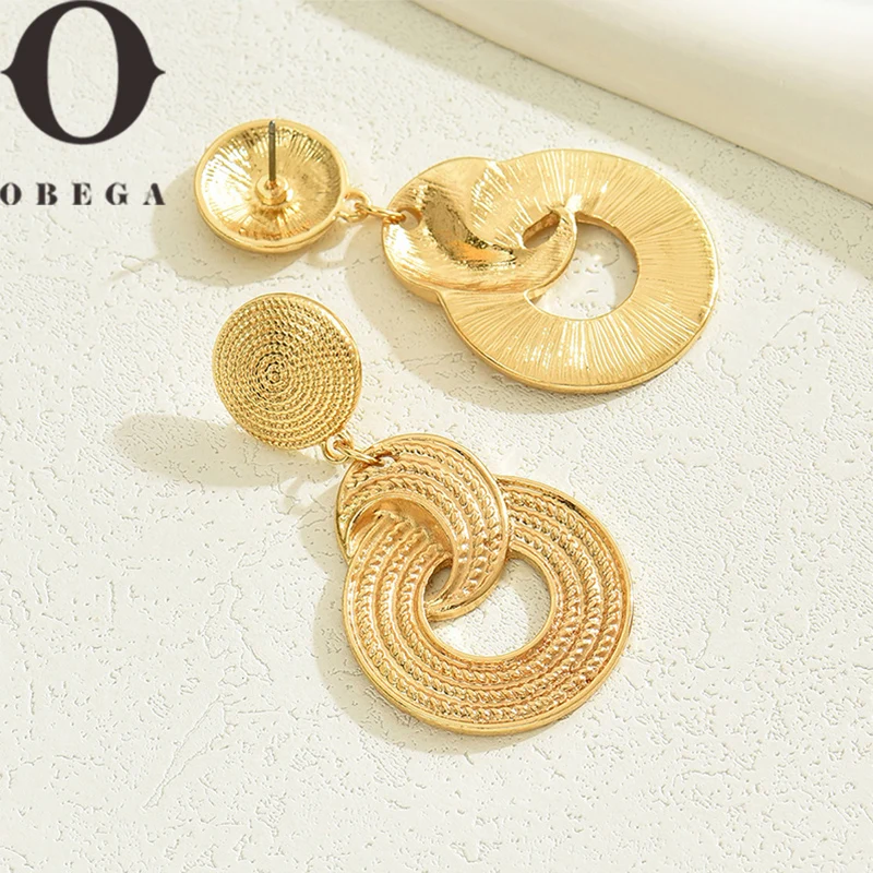 Obega Gold Farbe Ohrringe Phantasie Tropfen einfaches neues Design großen Punk Schmuck trend ige Mode accessoires Geschenk Party für Frauen