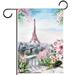 Paris Eiffel Tower Pattern Garden Banners: Outdoor Flags for All Seasons Waterproof and Fade-Resistant Perfect for Outdoor Settings