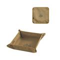 Outdoor Camping Storage Box Portable Travel Storage Tray Multi-function Foldable Square Plate Khaki M (9.8in)