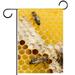 Honeycomb with Bees Pattern Garden Banners: Outdoor Flags for All Seasons Waterproof and Fade-Resistant Perfect for Outdoor Settings