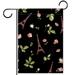 Red Flowers Leaves Eiffel Tower Pattern Garden Banners: Outdoor Flags for All Seasons Waterproof and Fade-Resistant Perfect for Outdoor Settings