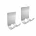 2Pcs Stainless Steel Razor Hook Free of Punch Key Power Storage Hook Coat Hat Hanger Size M Silver