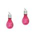 2pcs Waterproof Solar Rotatable Hanging LED Light Lamp Bulb for Outdoor Garden Camping (Pink Shell)