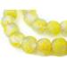 Speckled Yellow Recycled Glass Beads 18Mm Ghana African Sea Glass Round Large Hole 26 Inch Strand Handmade Fair Trade