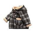 ASFGIMUJ Girls Jackets Children Winter Cloth Coat Boys With Thick Coat Of Long Woolen Cloth Coat Toddler Winter Coat Black 18 Months-24 Months