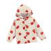 ASFGIMUJ Jackets For Girls Baby Girl Spring Autumn Fruits Printed Hooded Single Long Sleeved Jacket Baby Winter Coat Red 18 M-24 M