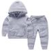 Funicet Toddler Baby Boy Pullover Hoodie Sweatshirt Jogger Sweatpant Sets Cotton Baby Toddler Boys Girls Unisex Gray 2-3 Years