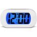 AMQTSLM Digital Alarm Clock Large LCD Display Clocks with Backlit Display Snooze Smart Brightness Sensor Alarm Clock for Kids for Travel for Bedroom Home Office (White)