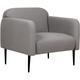 Armchair Seating Tub Chair Retro Art Deco Fabric Linen Metal Legs Living Room Grey and Black Stouby - Black