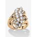 Women's 3.44 Tcw Cubic Zirconia Gold-Plated Cluster Wave Ring by PalmBeach Jewelry in Gold (Size 10)