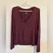 American Eagle Outfitters Tops | American Eagle Soft & Sexy Long Sleeve Tee | Color: Purple/Red | Size: M