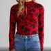 Free People Tops | Free People Dinner Party Floral Victorian Top | Color: Black/Red | Size: L