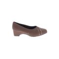 Beacon Heels: Pumps Wedge Classic Brown Print Shoes - Women's Size 7 1/2 - Round Toe