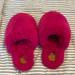 Anthropologie Shoes | Anthropologie Hot Pink Fuzzy Slippers | Color: Pink | Size: S/M