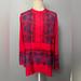 J. Crew Tops | J. Crew Dervish Paisley Tunic Red Long Sleeve Blouse Top M | Color: Red | Size: M