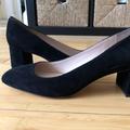 Kate Spade Shoes | Kate Spade Heels Kylah Pumps Black Suede Block Heeled Square Toe Shoes Size 8 | Color: Black | Size: 8