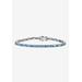 Women's Birthstone Silvertone Tennis Bracelet 7.5" by PalmBeach Jewelry in March