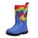 CNSBOR Rubber Rain Boots Waterproof and Anti-Slip Warm Boots Easy on and off for Girls Winter (strong blue, Toddler, 7, Numeric, UK Footwear Size System, Medium)