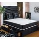 Home Furnishings UK Hf4You 2Ft 6" Small Single Black Memory Soft Divan Bed - No Storage - Small 20" Faux Leather H/B