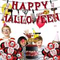 5 Pcs Halloween Party Balloons | Scary Decorations Party Supplies Kit - Bloody Themed Happy Halloween Balloon Banner Kit with Cupcake Toppers, Foil Balloons Troonz