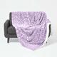 HOMESCAPES Extra Large Lavender Purple Velvet Throw 200 x 230cm Soft Geometric Pattern Sherpa Velvet Throw Blanket Bed and Sofa Throw for King Size Beds and 3 Seater Sofas