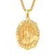 TANGPOET Sterling Silver St Christopher Necklace Womens 24K Gold Plated Saint Christopher Pendant for Men Patron Saint of Travellers Medal Jewelry Travel Gifts with 20" +2" Chain