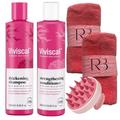 Thickening Shampoo and Conditioner Bundle With Viviscal Shampoo 250ml and Conditioner 250ml & RAB Gifts Hair Towel Wrap x2 and Scalp Brush