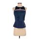 Adidas Active Tank Top: Blue Color Block Activewear - Women's Size Small