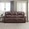 Latitude Run® Lizandro Leather Match Manual Double Reclining Sofa Leather Match in Brown | 41 H x 87 W x 38.5 D in | Wayfair