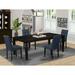 Alcott Hill® Charnay Rectangular 84" L x 42" W Dining Set Wood/Upholstered in Black | 30 H in | Wayfair A0E1B4E8A5864780A869DCD3BCCE4924