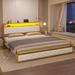 Mercer41 Tyliek Metal Platform Storage Bed Upholstered/Metal & Upholstered/Metal in White | 39.8 H x 61.4 W x 86.6 D in | Wayfair