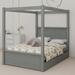 Red Barrel Studio® Waleri Full Size Wooden Canopy Storage Bed w/ Drawers Wood in Gray | 71.2 H x 56.9 W x 79.5 D in | Wayfair