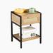 Bay Isle Home™ Alexxa Manufactured Wood, Metal Nightstand Wood in Brown | 21.26 H x 15.74 W x 13.58 D in | Wayfair E0C9478EF95942BC98570BFB1EADD418