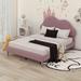 Mercer41 Umberta Full size Cloud-Shape Bed, Velvet Platform Bed w/ Headboard Upholstered/Velvet in Pink | 42.1 H x 61 W x 78.9 D in | Wayfair