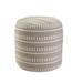 Latitude Run® 20" Brown Polyester Round Striped Indoor Outdoor Pouf Ottoman Polyester | 20 H x 20 W x 20 D in | Wayfair