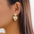 Lacteo-Boucles d'oreilles pendantes coeur d'amour pour femme métal doré boucle d'oreille goutte