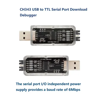 CH343 USB zu TTL Serieller Port Download Debugger High Speed 6Mbps 5V/3,3V/2,5V/1,8V Serieller Port Image
