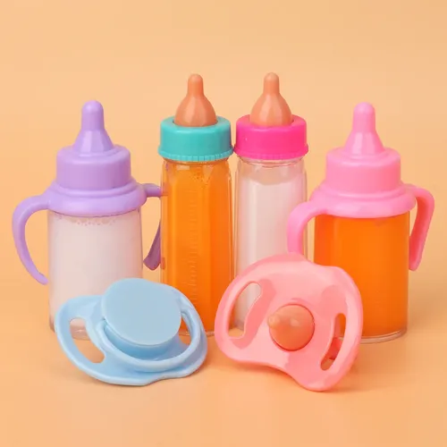 18in Puppe magische Milch flaschen mit Schnuller Lätzchen wieder geboren niedlichen Puppen Plastik