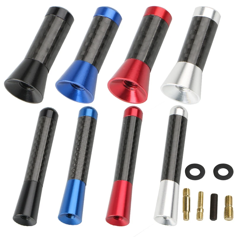 Auto Antenne Carbon Faser Antenne Kurze Antena Radio FM/AM Metall Empfang Antennen Auto Radio Antenne Zubehör für BMW Ford Image