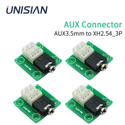 UNISIAN 1/4PCS AUX Stecker Audio Signal Verbindung Bord Kopfhörer Jack Aux 3,5mm Buchse zu 2,54mm 3pin interface Adapter Image